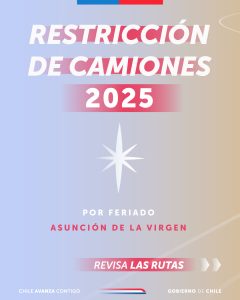 Restricciones para camiones por feriado del 15 de agosto de 2025
