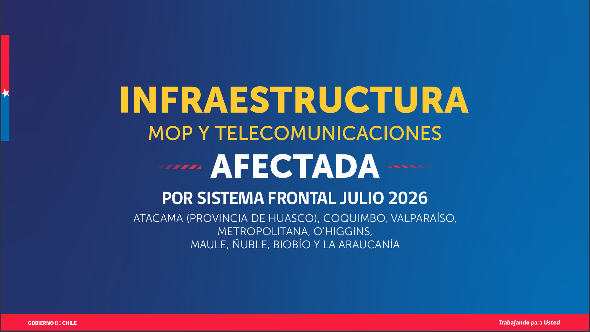 infraestructura afectada en julio por sistema frontal